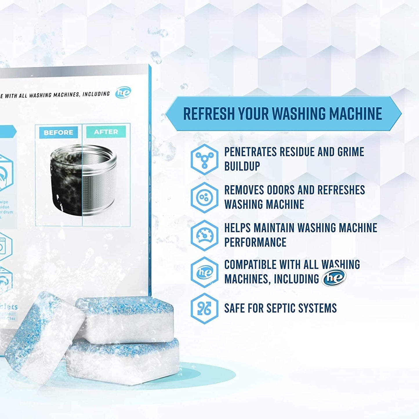 Washing Machine Deep Cleaner Tablet to Clean Washing Machine and Make it Bacteria Free