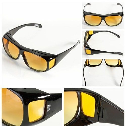 HD Vision Day & Night Unisex Goggles - Anti-Glare, Polarized Sunglasses for Men & Women as Driving Glasses UV Protection for all Bikes & Cars - Pack of 2 Googles