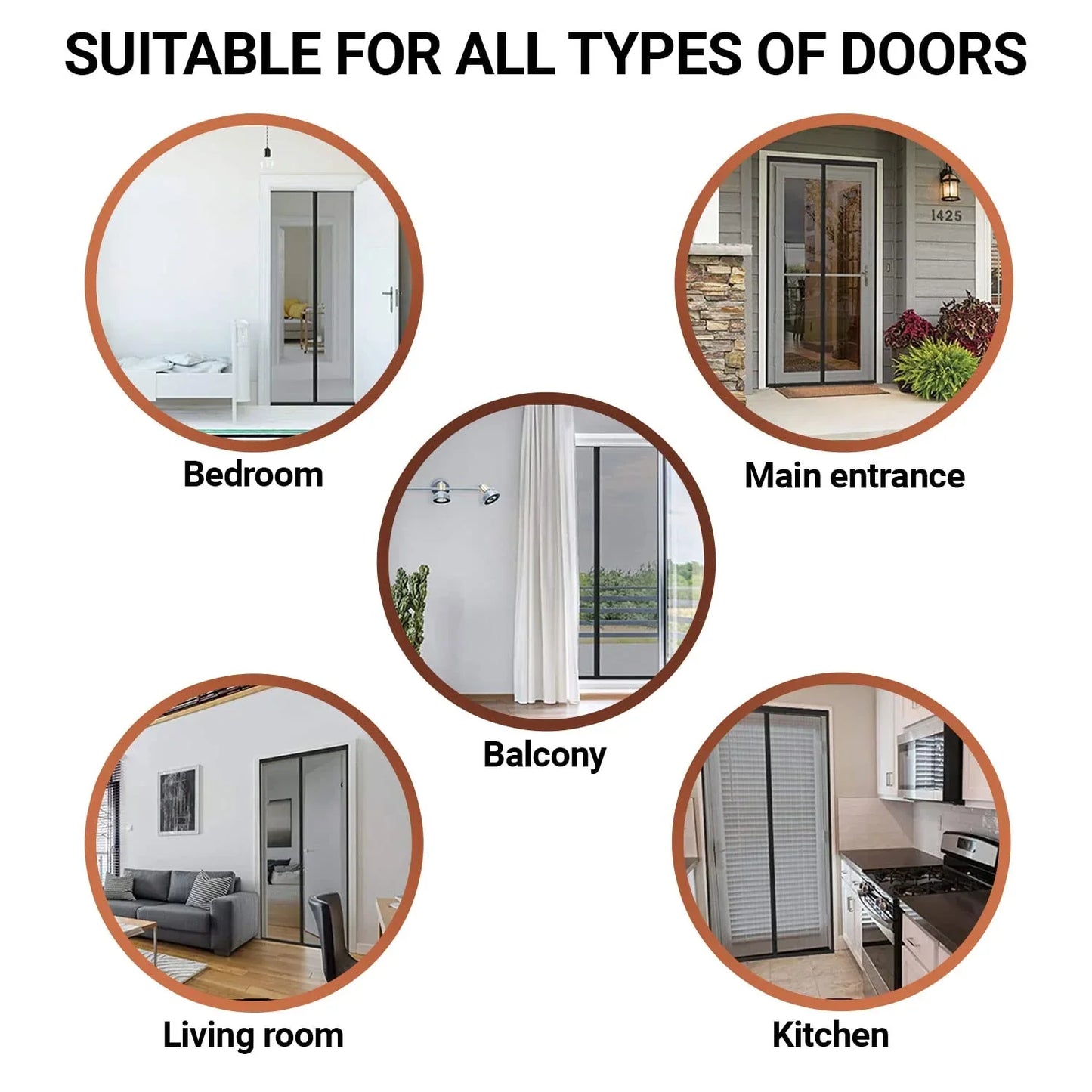 Magnetic Mosquito automatically closing Net for Door | Mosquito Curtain for All Door Types & Sizes | Auto-Closing Insect Screen to Keep Mosquito Out