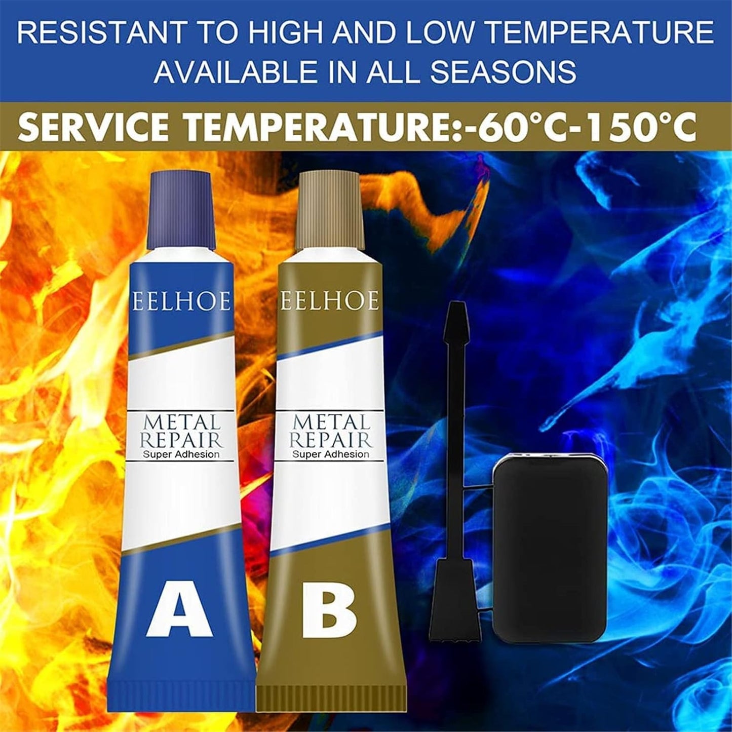 Magic Repair Super Adhesive (A+B), For all type of surfaces like metal, plastic, wood etc Water Tank leakage, Plugging, Welding, Resistance to heat & cold- 100g (50g each)