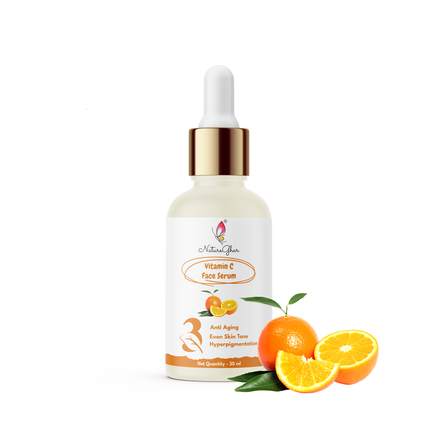 NatureGhar Vitamin C Face Serum For All Skin Types | Anti Aging | Hyperpigmentation | Even Skin Tone | Daily Glow - Pack Of 2(30ml*2)