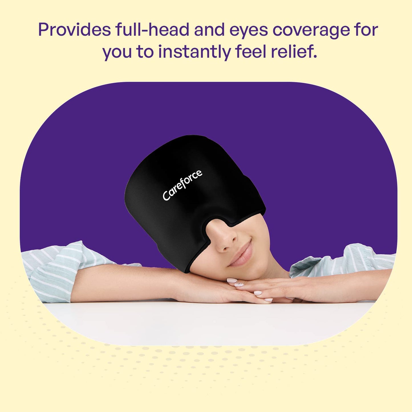 Migraine Relief Cap for Migraines, Headaches, Sinuses, Tension Relief Headache Relief Cap for Men & Women Hot & Cold Therapy Relaxing Thermax Migraine Miracle Cap, Migrane Relaxing Cap-Black