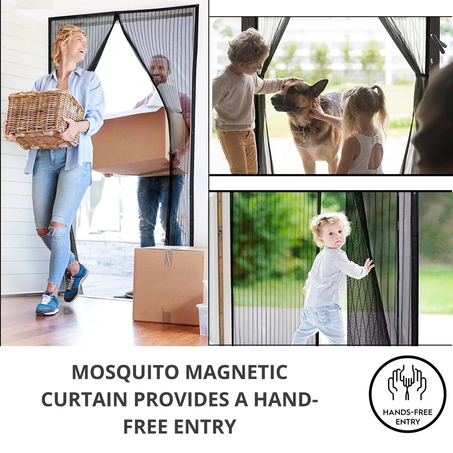 Magnetic Mosquito automatically closing Net for Door | Mosquito Curtain for All Door Types & Sizes | Auto-Closing Insect Screen to Keep Mosquito Out