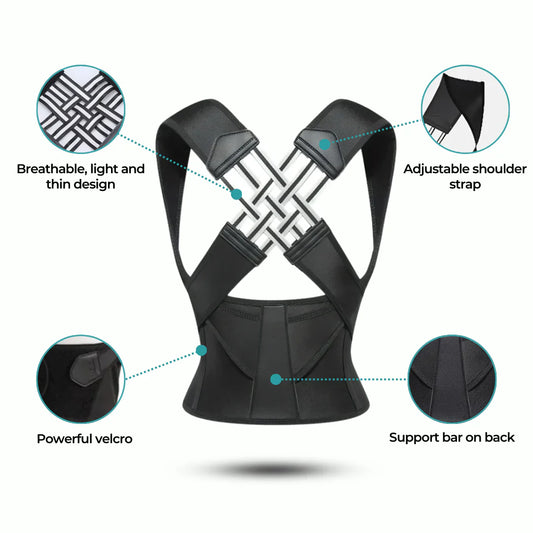 Adjustable Back Posture Belt for Men and Women| Shoulder, Back Support Belt | Back Straightener Brace For Spine & Body Posture Correction | Clavicle Support | Universal Size