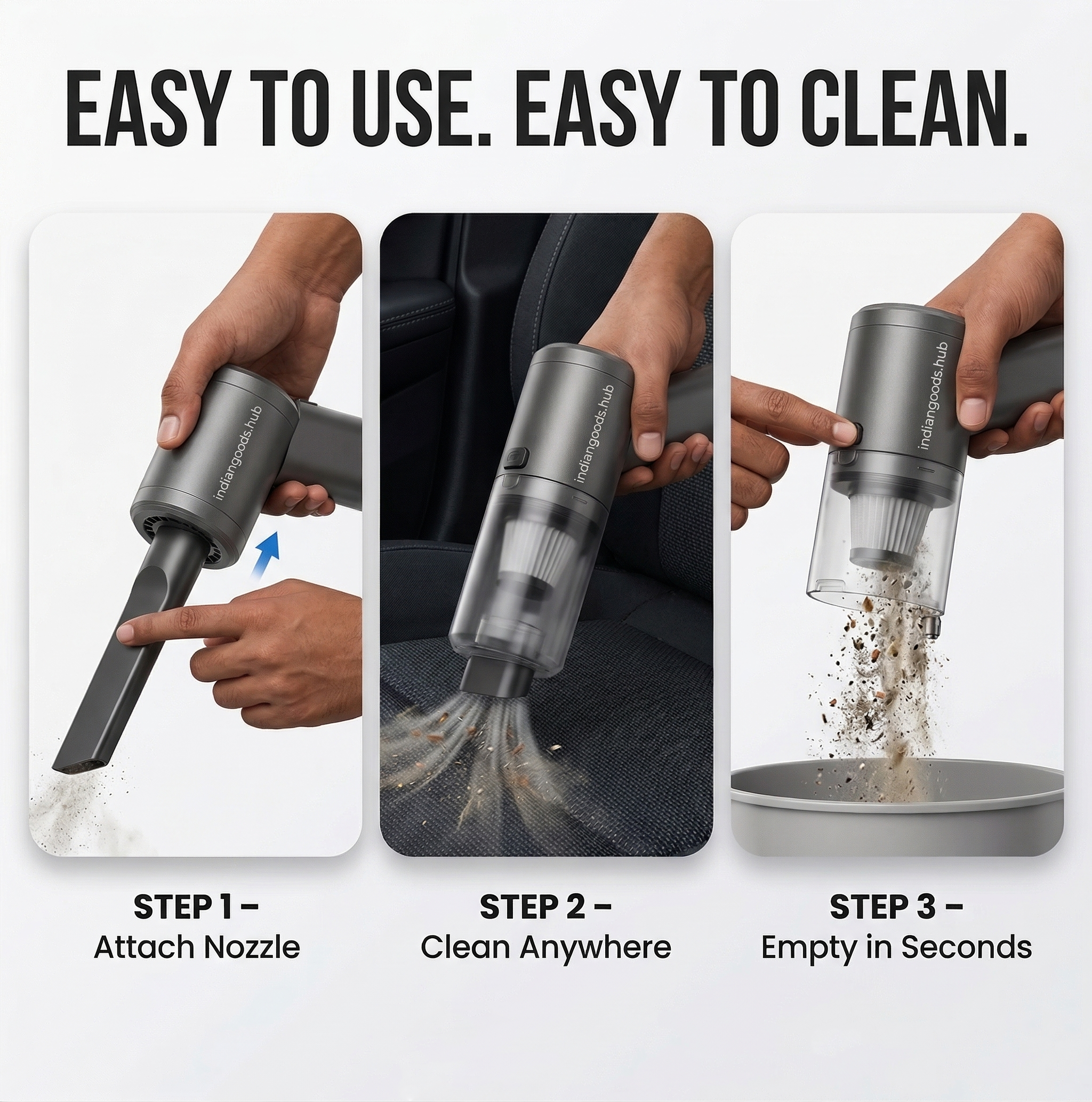 Powerful compact, wireless, and portable handheld vacuum cleaner | Can be used in Home & Car